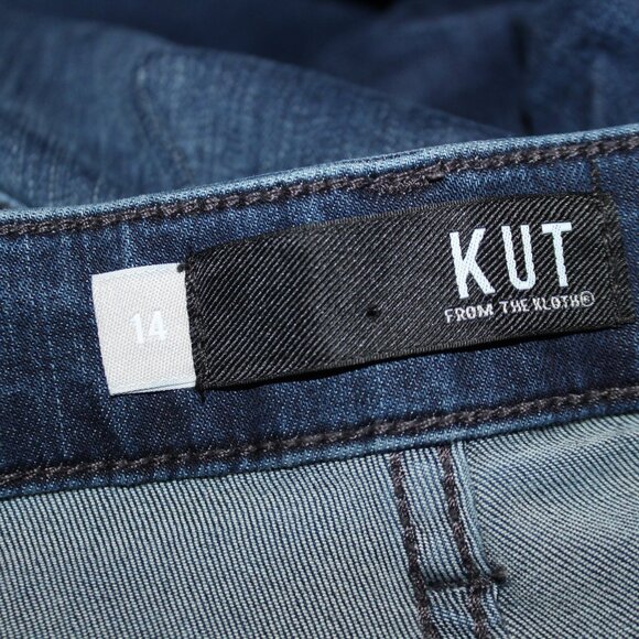 KUT FROM THE KLOTH Mid Rise Dark Wash Skinny Denim Jeans Plus Sz 14 - Picture 8 of 10